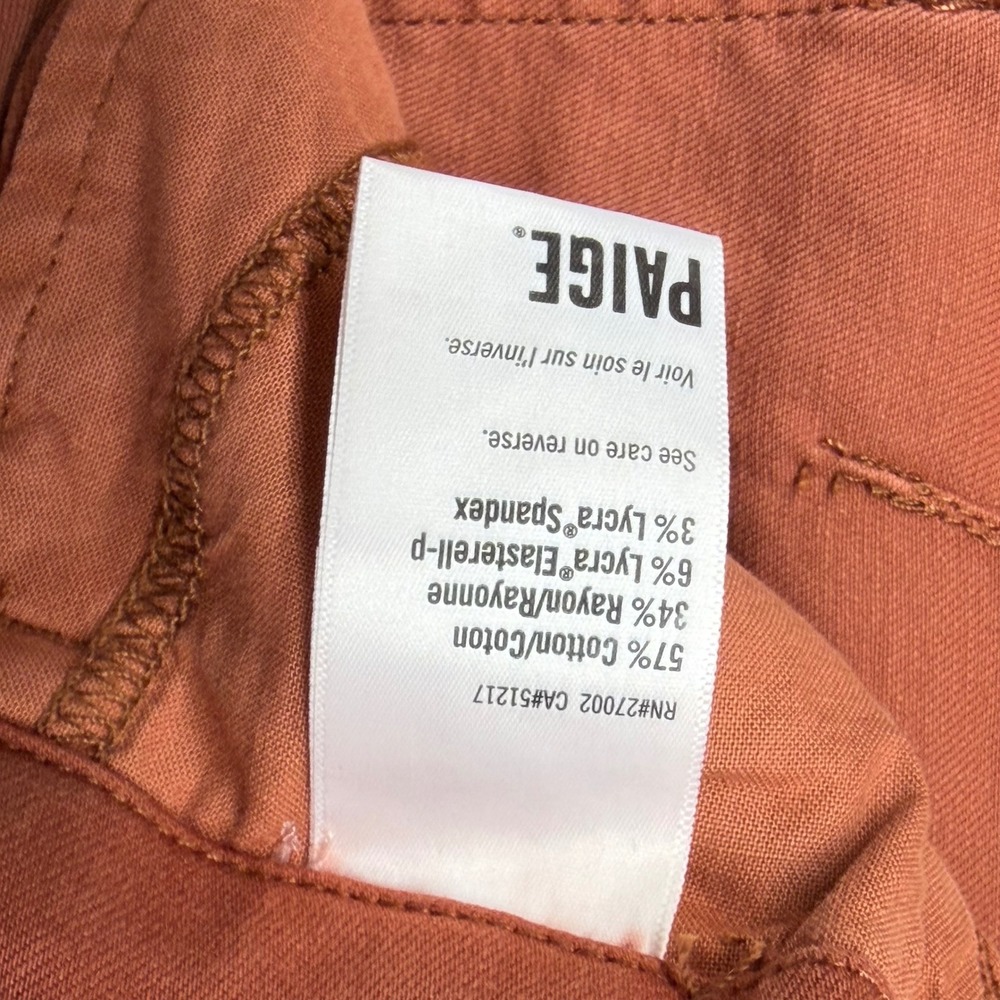 Paige Women Terracotta Rust High Rise Cuffed Shorts 7991G29-8833 Size 29 - Picture 6 of 14